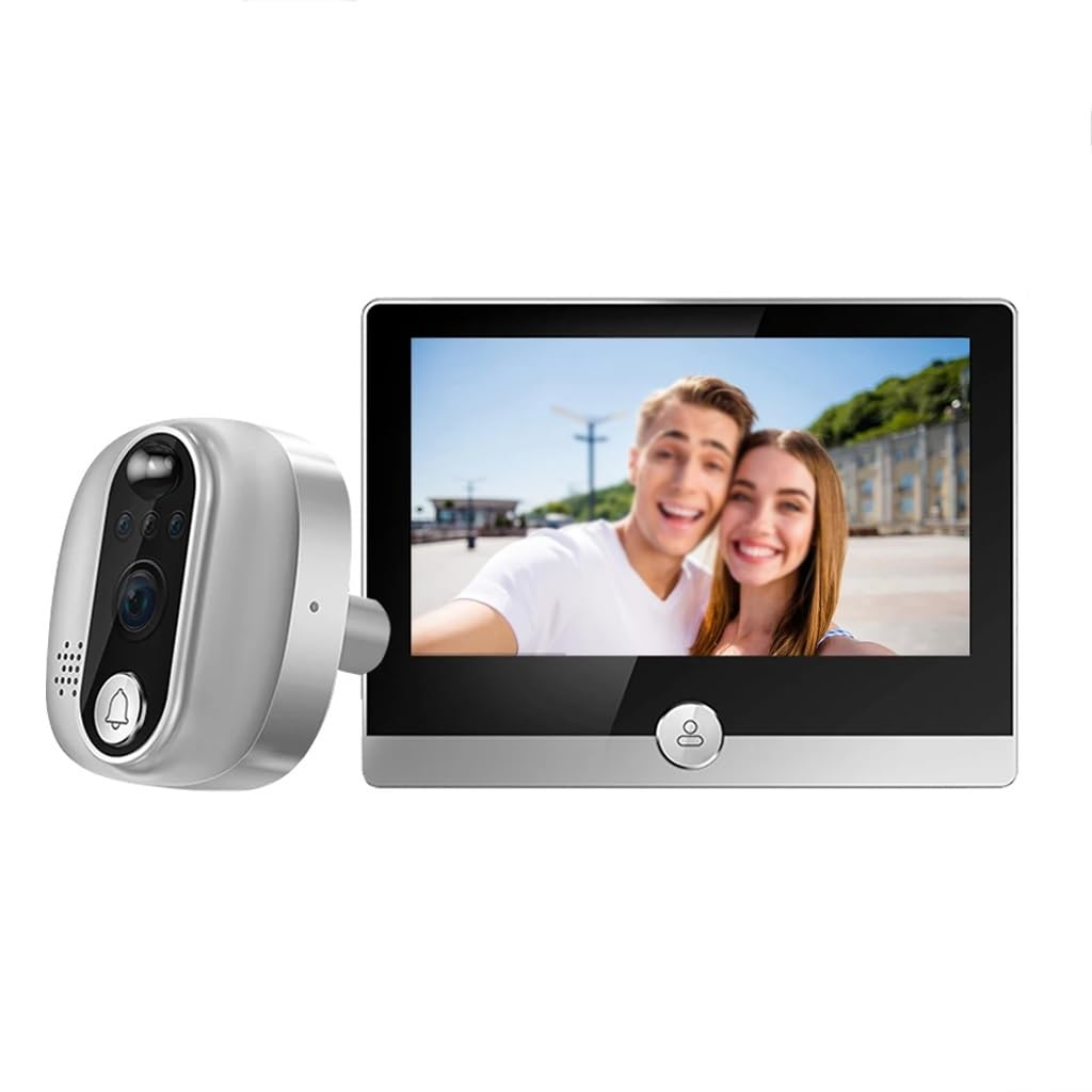 MOBYGKFY 1080P Peephole Doorbell Camera 4.3inch IPS LCD Digital Door Viewer Smart Home Video
