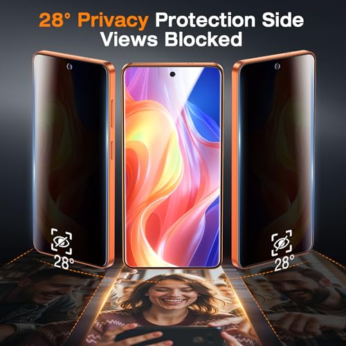 Image of LK 3 Pack 9H+ [Upgraded 26] for Samsung Galaxy S26 Ultra Privacy Screen Protector, [Fingerprint Unlock] [Anti-Spy] Tempered Glass Screen Protector S26 with Easy Install Frame, 0 Bubble, Full Coverage