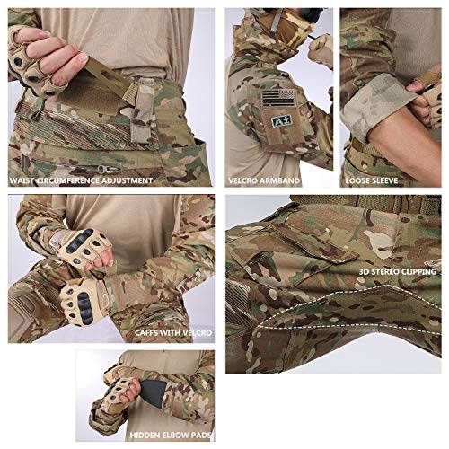 image for PAVEHAWKE G3 Camouflage Clothing Suit with Knee Pads for Men Tactical 