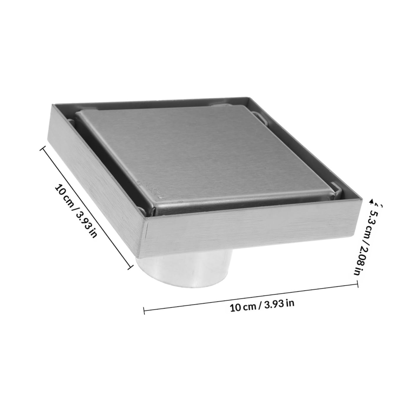 Scarico Pavimento Doccia Quadrato in Acciaio Inox 304 1 Pz | Bagno e Lavatoio, Struttura Robusta, Installazione Semplice, Copertura Invisibile