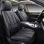 Coverado Front Seat Covers 2 Pieces, Waterproof Nappa Leather Car Seat Protectors Auto Interior, Universal Fit for Most Sedans SUV Pick-up Truck, Black