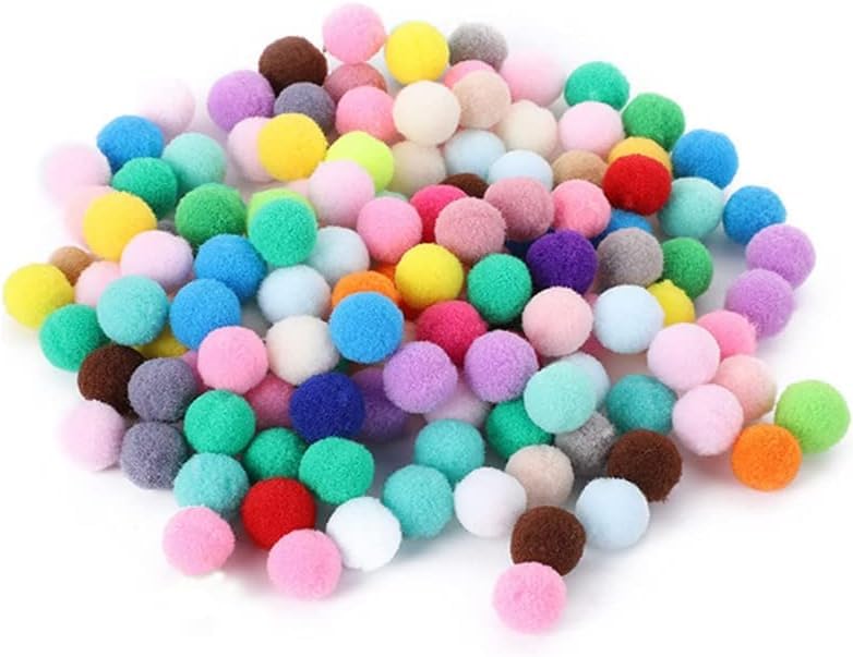 ZDNT 200 Pcs Pom Poms 2 cm Pom Poms Pompoms for Crafts Colorful Pompom Small Fluffy Pompoms Mini Pom Poms Assorted Pompoms Pom Pom Balls Puff Balls Small Mini Poms for DIY Creative Crafts Decorations