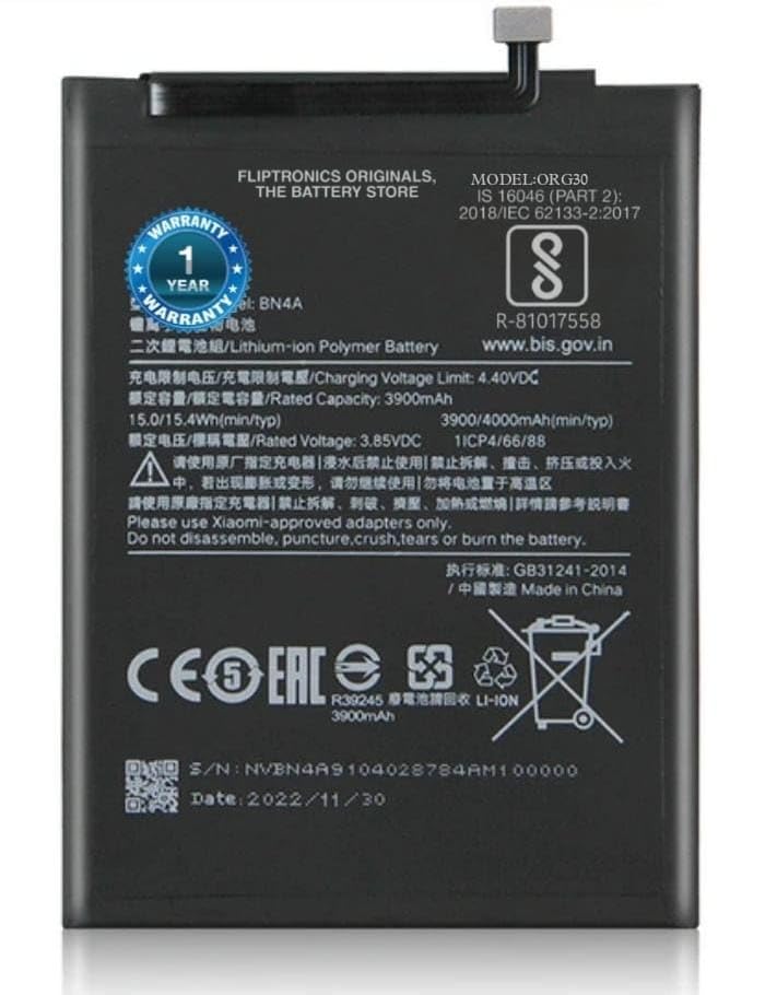 Image of Original BN4A Battery for Redmi Note 7 Pro /7 / 7S / M1901F7C / M1901F7G / M1901F7S Battery with 1 Year Warranty *** (Y0000048)