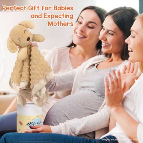 Image of Baby Dog Security Blanket, Soft Puppy Lovey Toy Blanket for Boys and Girls, Snuggle Toy Lovie Newborn Gift, Unisex Stuffed Animals Brown 16 Inch