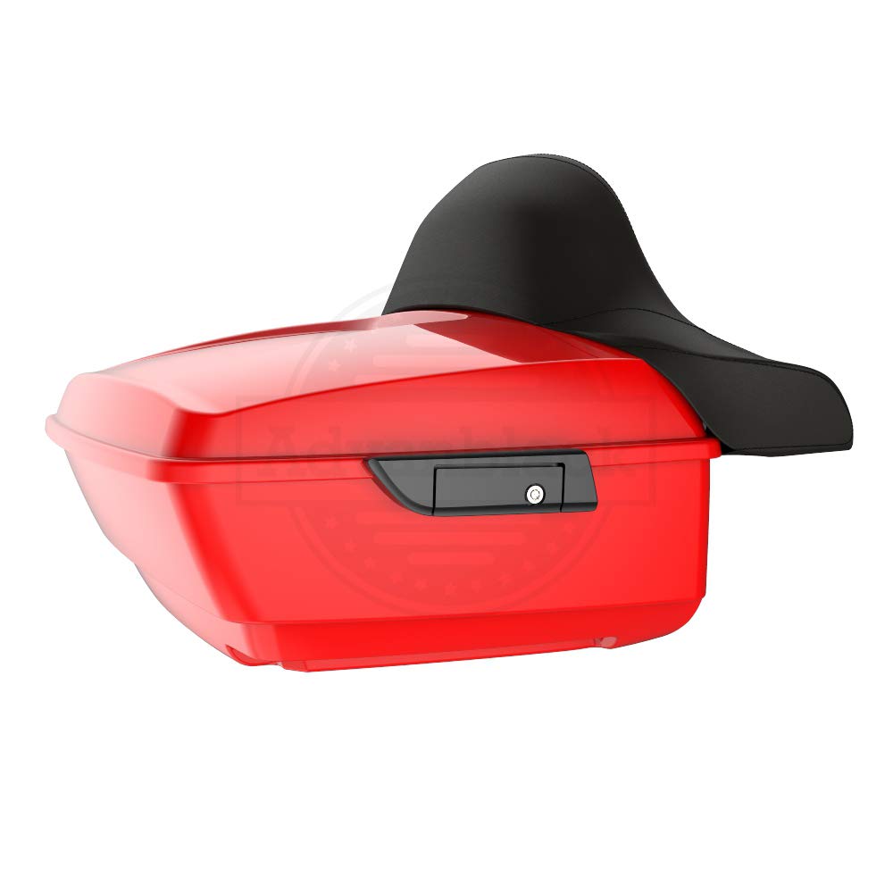 Moto Onfire King Tour Trunk Pack Accessories Backrest Pad Fit for 1997+ Harley Touring - Scarlet Red