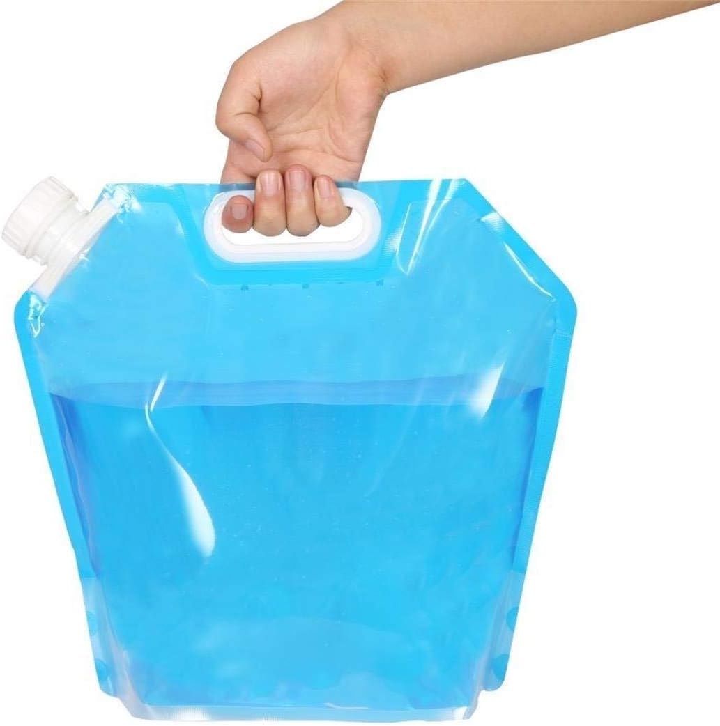 BHCSTORE 5L Folding Drinking Water Container Storage Bag Pouch for Camping Hiking Picnic BBQ Blue