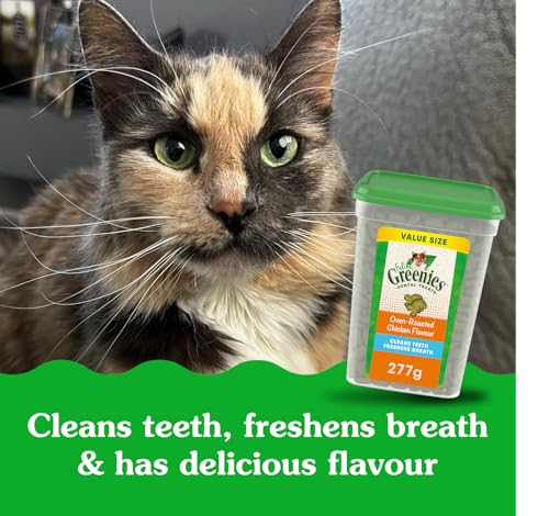 GREENIES Feline Cat Treats Natural Dental Care, Oven Roasted Chicken Flavour, 9.75oz. Tub image 8