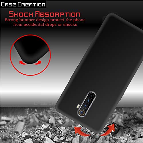 Image of Case Creation Compatible with Realme X2 Pro 2019 Back case, Realme X2 Pro Slim Flexible Smart Look case with 360 Camera All Angle Protection (Pure Black)