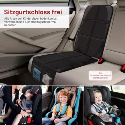 Beicarin Verdickt Kindersitzunterlage, 2 Stück ISOFIX Geeigneter Sitzschoner Auto Kindersitz… – Ansicht 6