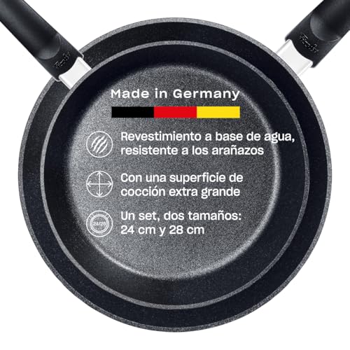 Fissler Adamant Comfort Set de ahorro, 2 sartenes de aluminio, con revestimiento, 28 cm y 24...