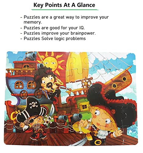 Image of MUREN Pirates Jigsaw Puzzle Game for Kids- Age of 5-12 Years Old- Educational and Fun Children Game-Child Learning & Creativity Game Fun Child Play (40 Pieces-Multicolor)