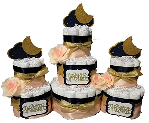 Amazon.com: Twinkle Twinkle Theme Diaper Cake 3 piece set - 3 Tier ...