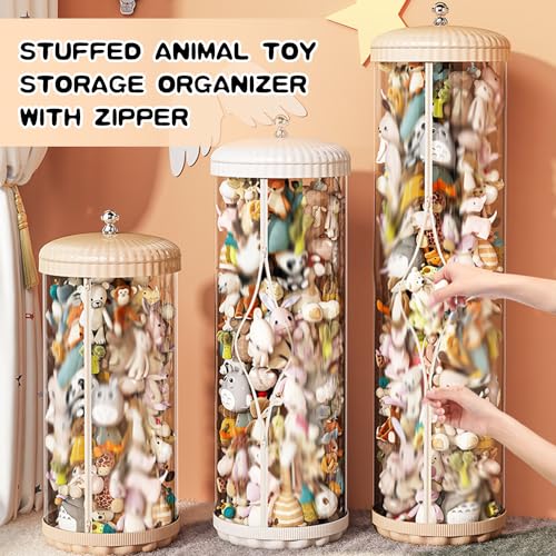 Tube de rangement peluche grand format avec couvercle et fermeture éclair