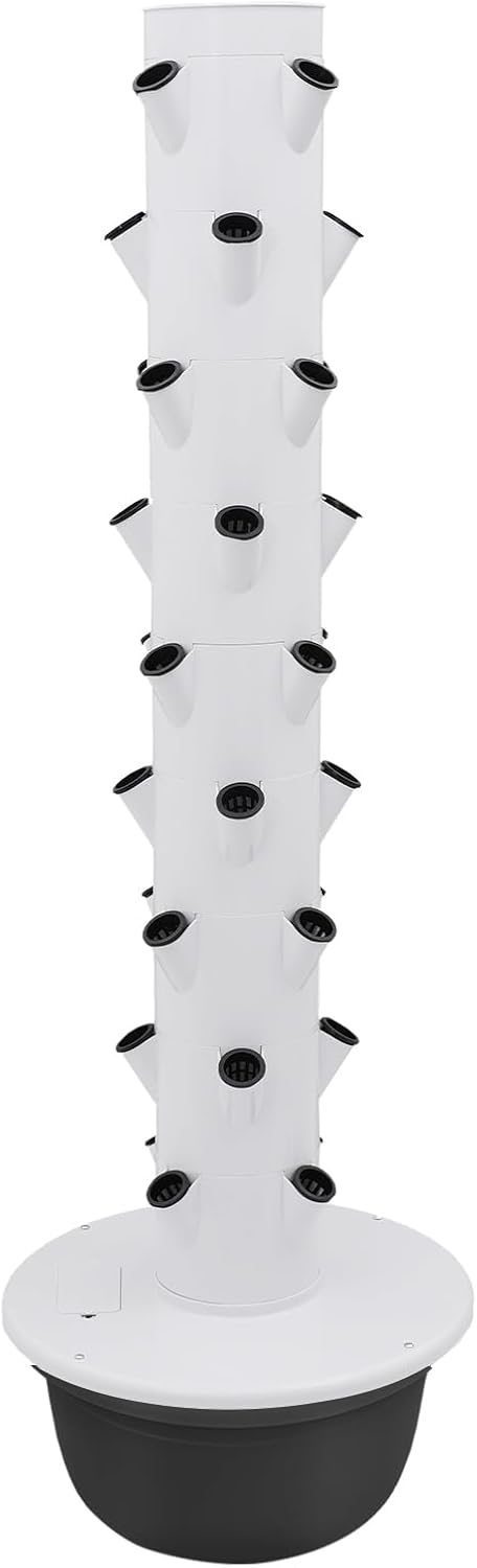 Hydroponics Growing System, 36 Pods Large Vertical Hydroponic Growing Tower with Water Pump & Loop Timer, 9-Tier Indoor Gardening System for Herb Vegetable Fruit (Black)