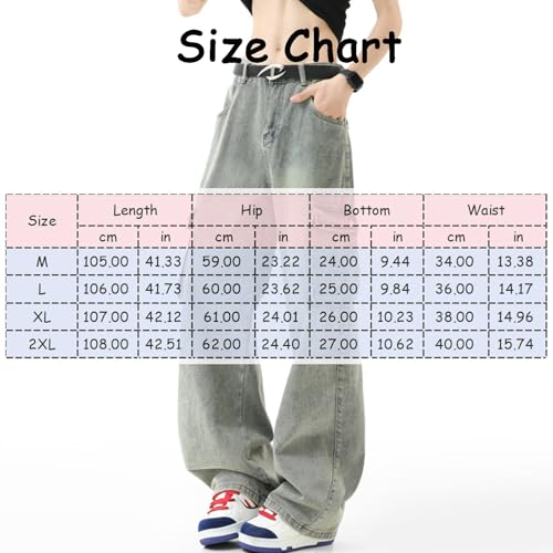 Men's Casual Denim Baggy Pants Mid-Rise Straight Casual Wide-Leg Fashion Streetwear Cargo Jeans with Pockets4