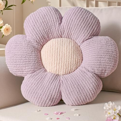 Yhoelata Coussin Fleur Violet, Coussins Canape Decoratif, Aesthetic Marguerite Coussin de Sol...