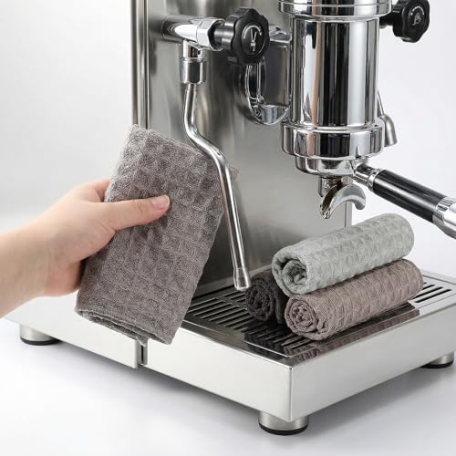 4 Pcs Waffle Weave Microfiber Towel Professional Barista Towels Coffee Cleaning Accessories Washable Microfiber Dish Cloths Reusable Kitchen Towels for Espresso Machine Steam Wand Countertops