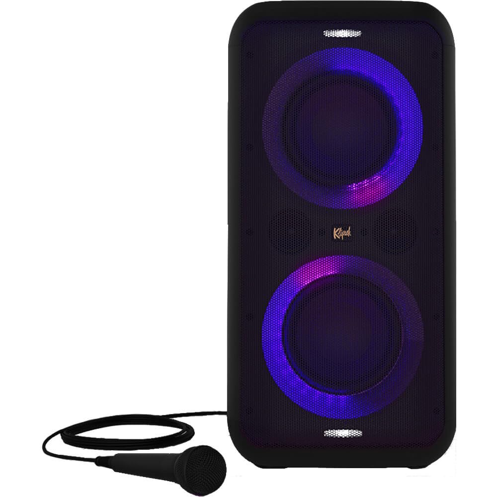 Klipsch Gig XXL, Black - Portable Wireless Bluetooth Speaker - Multiple Color Modes - Bass Boost - Two 6.5" Woofers & Two 2" Tweeters - 8-Hour Playtime (Renewed)