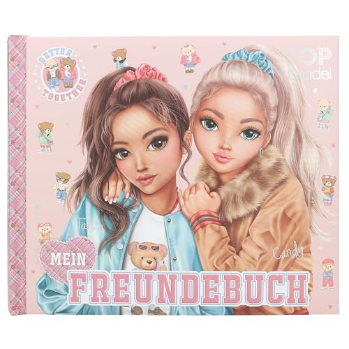 Depesche 13199 TOPModel Team Teddy Mejores Color Rosado, con Motivo de Modelos, Libro 108 páginas para Escribir a Tus Amigas, Multicolor, One Size