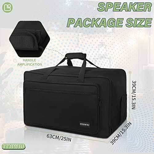 Image of Speaker Carrying Bag with Thickened Sponge for Compact 12 inch Speaker Cabinets; Heavy-Duty Fits QSC K12, Yamaha DXR12 and more (IT-TOTE12), Black