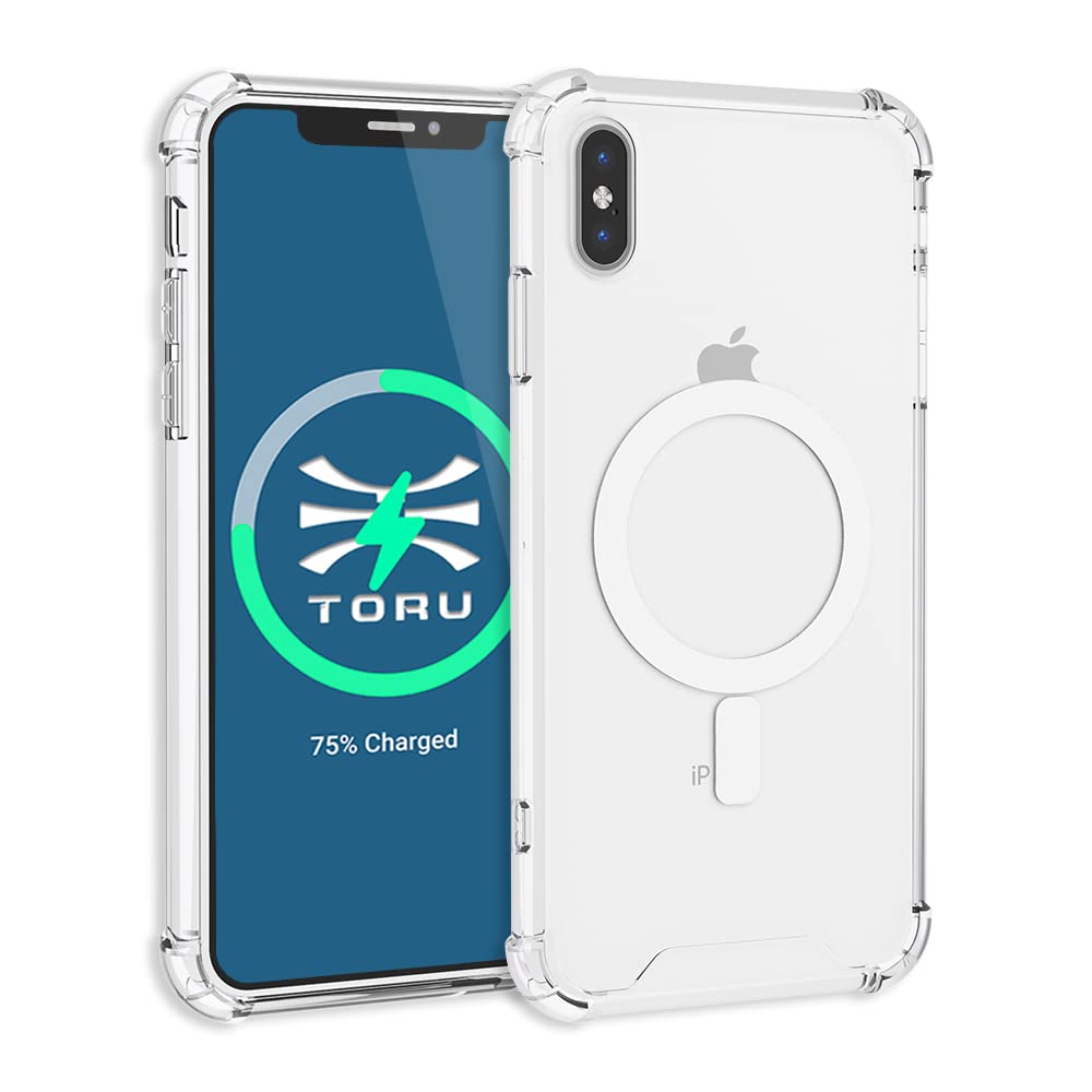 TORU [MX Slim] Magnetic Cover Designed for iPhone Xs Max Case with Crossbody Strap Compatible with MagSafe - Clear