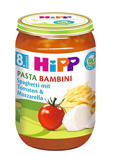HiPP Pasta Bambini - Spaghetti mit Tomaten und Mozzarella, 6er Pack (6 x 220 g)