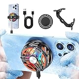 KAKETE スマホ 冷却ファン【2025モデル・1/4ネジ穴付属・3秒急速冷却】スマホクーラー USB扇風機 軽量 magsafe磁気式・クリップ式 スマホ散熱器 小型 LED温度表示 USB給電式 スマホ冷却 揺れない 原神 荒野行動 FGO実況用 高負荷ゲーム 熱対策 Android・iPhone・iPad対応 静音設計 ゲーム/実況/生配信/写真撮影/動画視聴 (オレンジ)