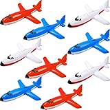 Cotiny 9 Pieces Inflatable Airplanes Aircraft Thickened Inflated Plane Balloons for Kids Birthday Party Supplies Baby Shower Decoration, 25 inch