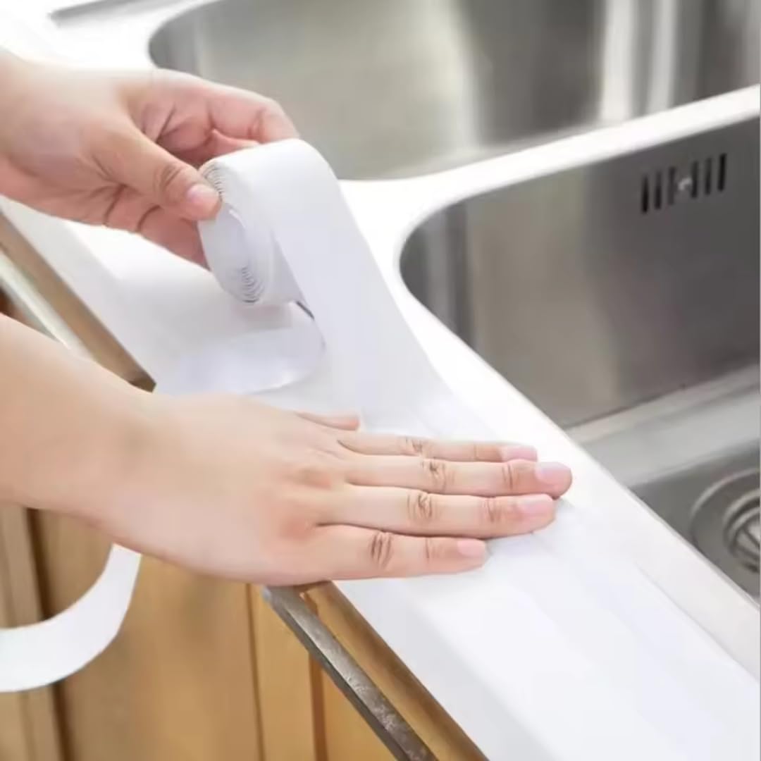 Jouis Sızdırmaz Derz Bandı 3.2 M Banyo Küvet Mutfak Lavabo Beyaz Su Sızdırmaz Bant Su Geçirmez Kenar Bandı Sızdırmazlık Tamiri.