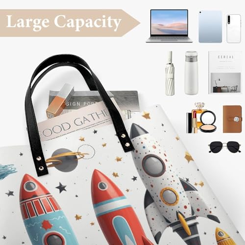 Green Leaves And Boat Work Tote Bag for Women Leather Shoulder Bag with Magnetic Buckle Purse And Handbags4