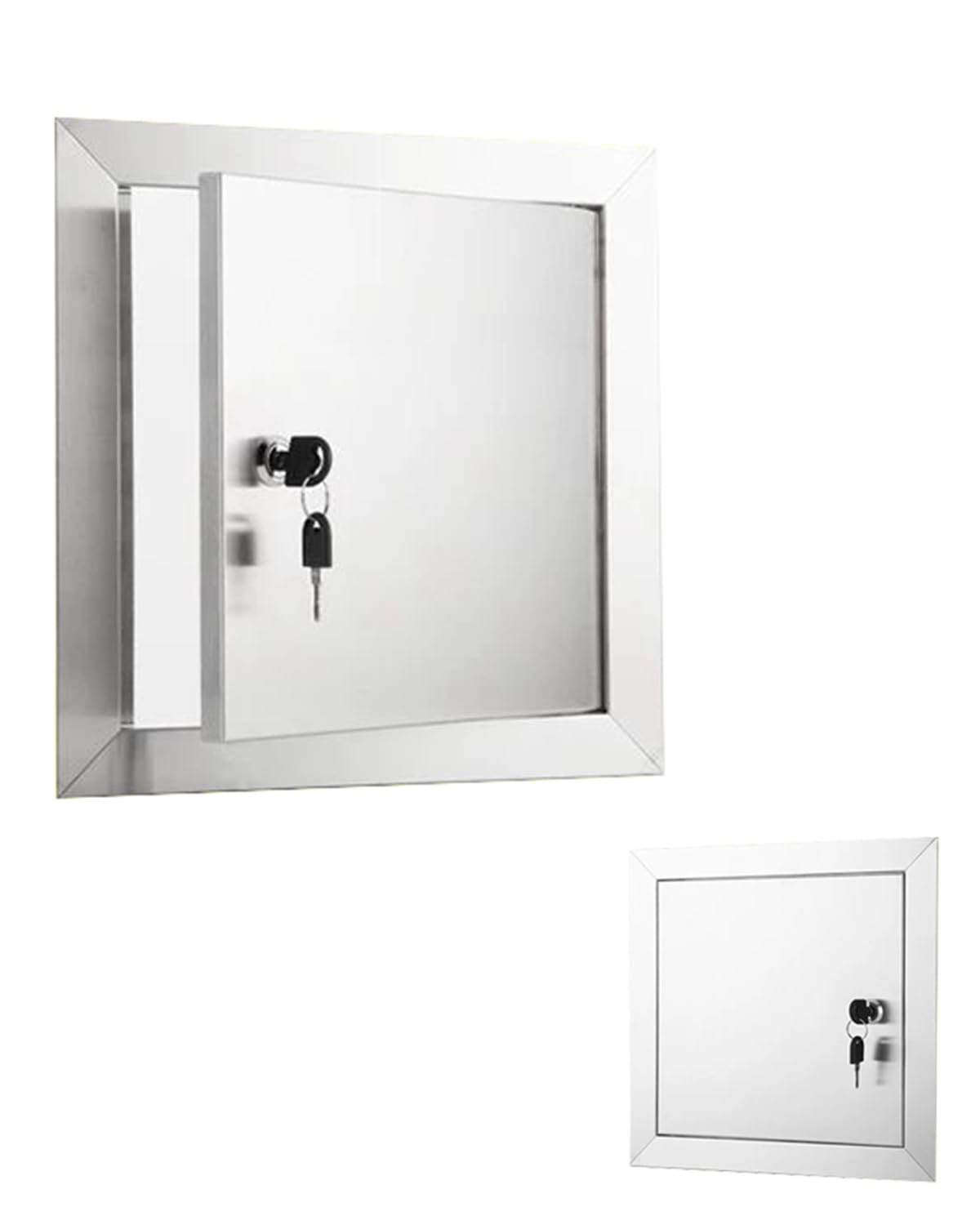 Trampilla Pladur Trampilla de Acceso de Acero Inoxidable 304 Con Llave de Bloqueo, Puertas de Cocina de Uso Intenso para Exteriores en Pared, Techo y Suelo(22x32cm/9x13in)