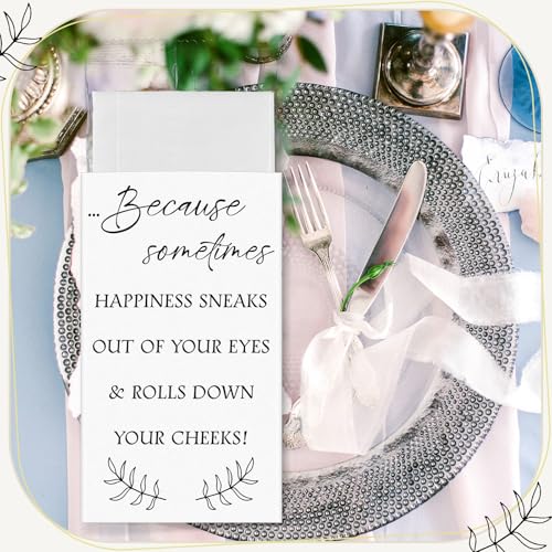 Clabby 48 Pack Wedding Tissues Packs for Guests Happy Tears Tissues 3 Ply for Wedding Welcome Guest Bag Gift Custom Holder Party Favors(White) by Clabby - Image 5