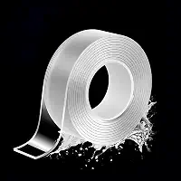 Fita dupla face resistente transparente forte adesiva, fita adesiva nano dupla face para parede, mesa, azulejo, casa, escritório, decoração de casa de banho (32,8 pés)