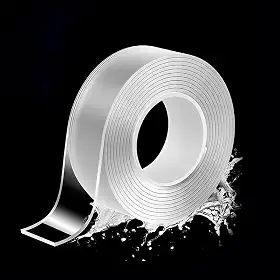 Fita dupla face resistente transparente forte adesiva, fita adesiva nano dupla face para parede, mesa, azulejo, casa, escritório, decoração de casa de banho (32,8 pés)