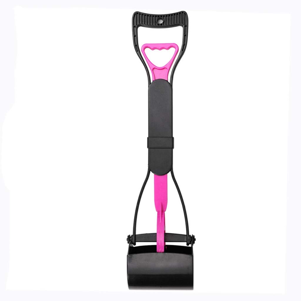 YLLYLL Pet Pooper Scooper 23.6 Inch Long Handle Cleaning Pickup Clip Poop Scoop for Dog and Cat Animal Waste (Color : Pink)