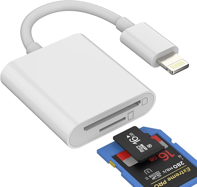 Micro SD Adapter TF Flash Card Reader Connector for Iphone Lightning Camera Memory Apple 11 12 13 14 Pro Max 7 6 8 Plus X XS XR SE Ipad Air Mini 2020 2019 Compact Photo Photography Viewer Accessories