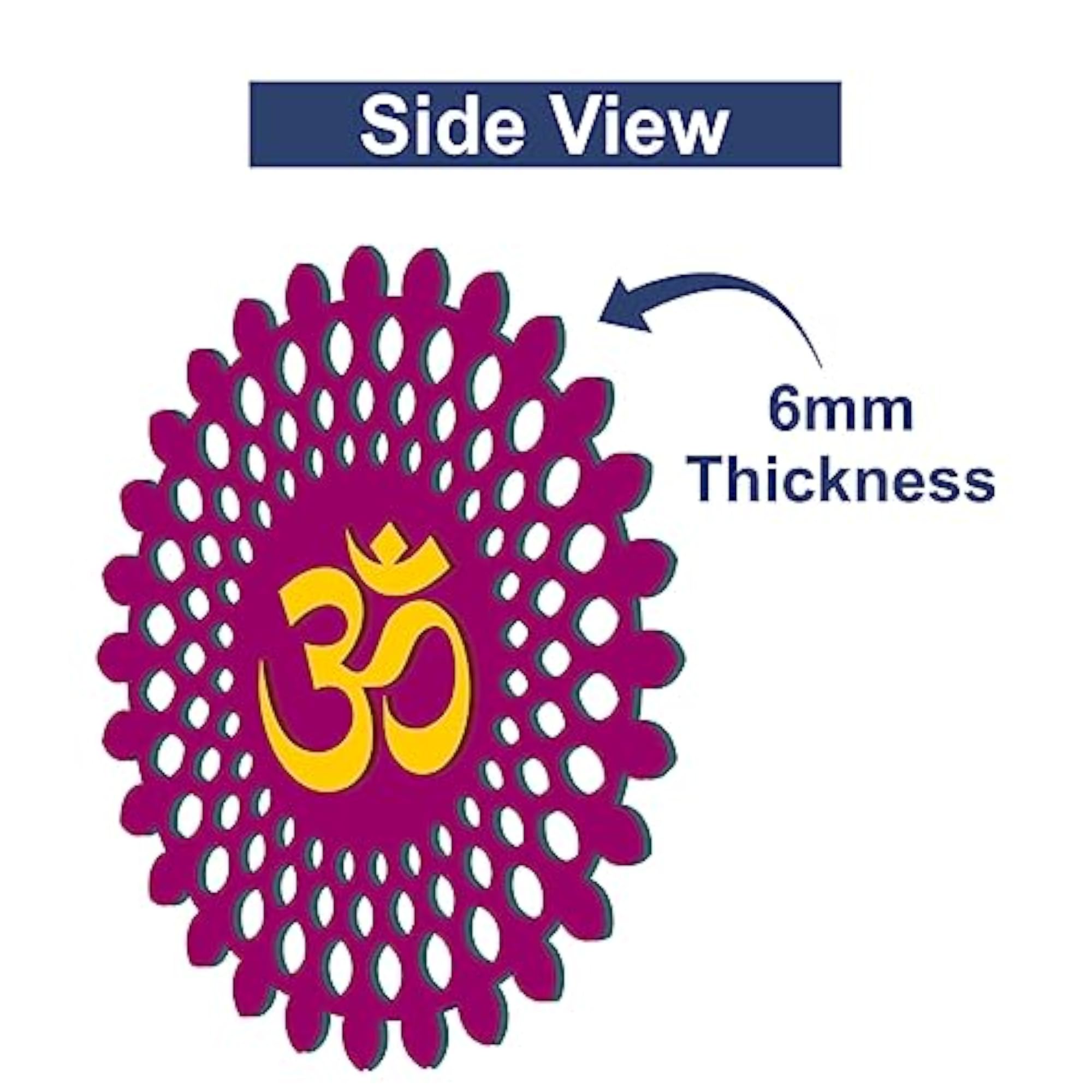 Wooden Om Wall Decor in Magenta, 14 Inches