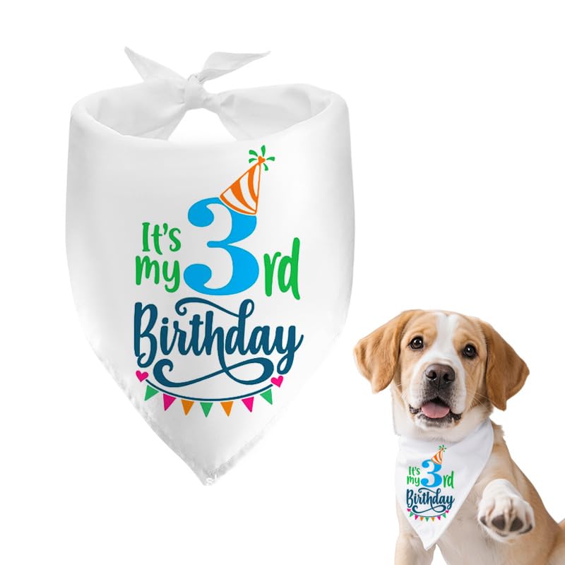 Dog 3rd Birthday Bandana Gifts for Dogs Birthday Gifts for Women Men Happy Birthday Bandana Gift for Dogs Its My 3rd Birthday Dog Collar Gifts