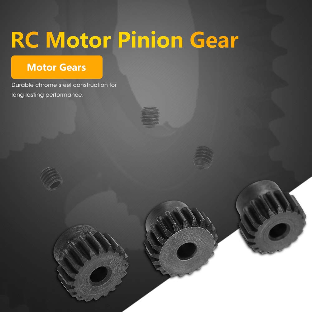 OKJHFD Engrenage De Moteur RC, 10 Pièces/Ensemble 16T-25T 7075 48P Pignon De Moteur De Voiture RC en Acier pour Moteur sans Balais 1/8 1/10