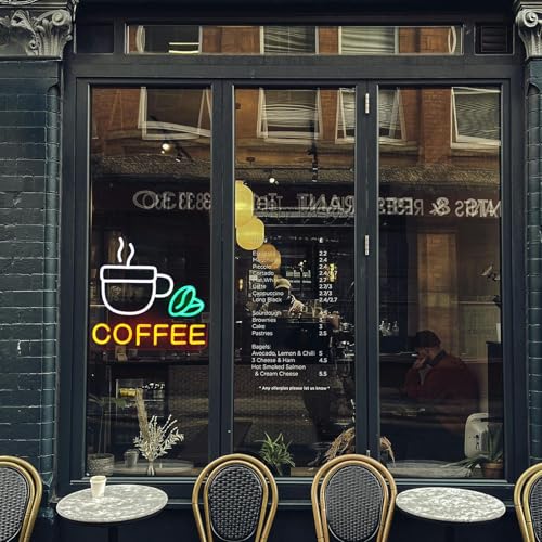 Image of Neon Sign, Business Sign for Bar Decor, Colorful Coffee Signs, Dimmable Design, 5V Charger