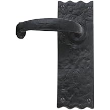 Ironmongery Solutions  Traditional Black Antique Lever Door Handles on Backplate   Latch Handle Set Black Powder Coated Finish