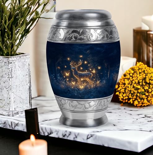 Image of Deer Urn Small Urns for Women Human Ashes 1 Large & 4 Small | Large Funeral Urn for Mom & Dad, Large Cremation Urns, Adult Large Urns for Male & Female