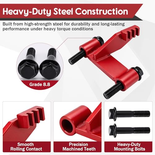 Image of Chelhead Red LS Flywheel Locking Tool Heavy Duty Flexplate Holding Tool Compatible with LS1 LS2 LS3 LS6 LSX Fits 4.8L 5.3L 5.7L 6.0L 6.2L 7.0L Camaro, Corvette, Silverado, Sierra | 8.8 Grade Bolts