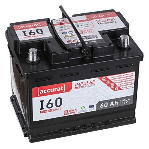 AGM-Batterie Accurat Impuls I60 AGM Autobatterie 12V, 60Ah