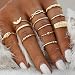 Yean Anillos midi de cristal con luna, estilo boho, para mujeres y niñas, 12 piezas