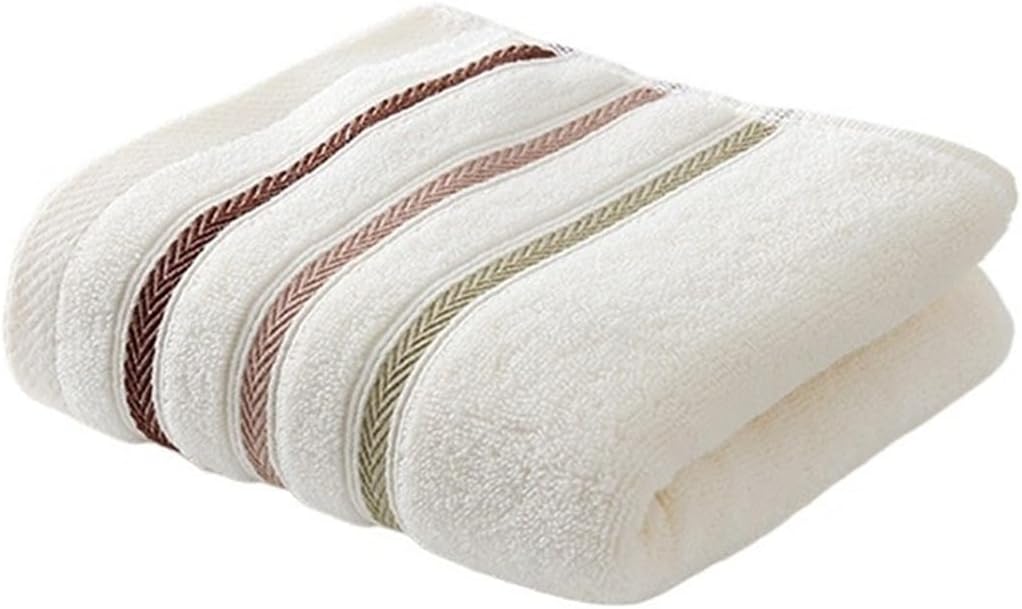 Cotton Bath Towel Set of 3, Soft and Absorbent, Grey Yellow Pink Blue(Yellow)