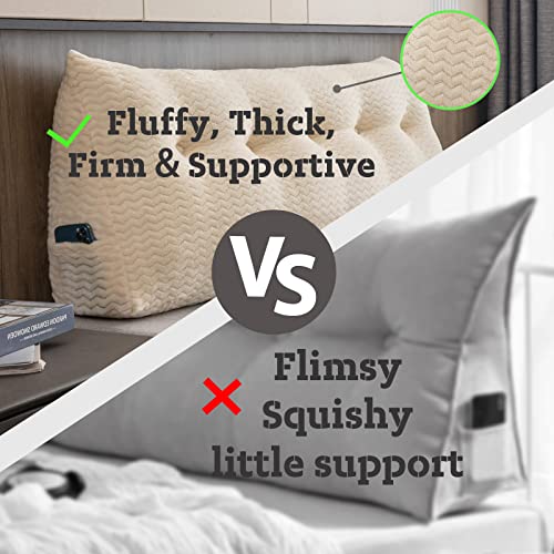 Zoemo Large Bolster Triangular Headboard Wedge Backrest Positioning Support Bed Rest Reading Pillows Headboard Wedge Pillows For Day Bed Bunk Bed With Removable Cover #TOP6