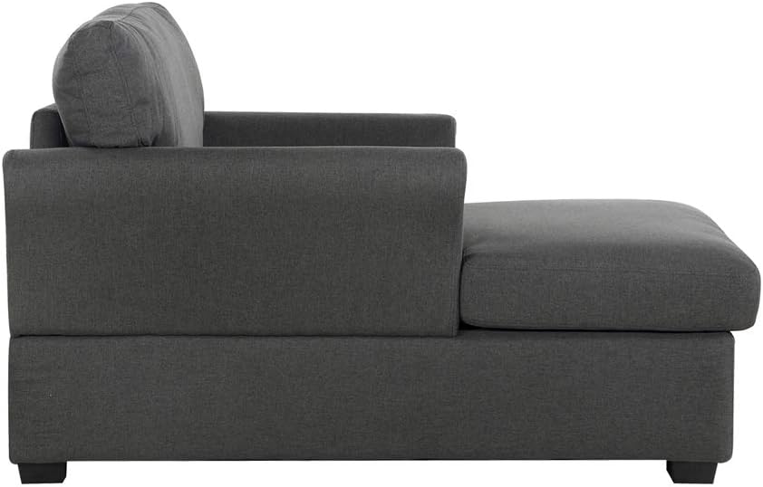 Casa Andrea Milano llc Classic and Traditional Ultra Comfortable Linen Living Room Fabric Chaise Couch Chair, Lounge, Dark Grey : Home & Kitchen