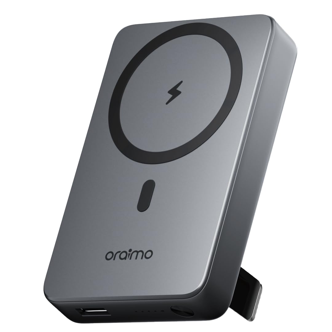 Soporte plegable integrado en powerbank magnética de 10000 mAh oraimo de carga rápida 8