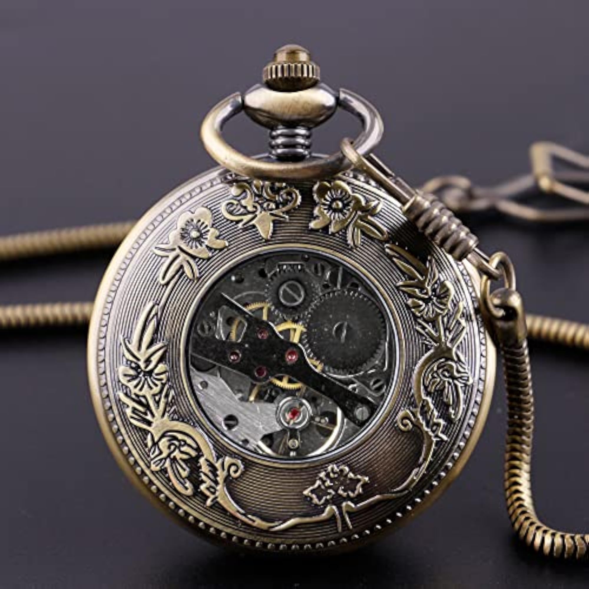 Classic Copper Hand Winding Mechanical Pocket Watch